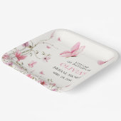 Bruiloftsfeest met Vlinders en Bloemen Papieren Bordje (Gebogen)