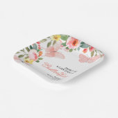 Bruiloftsfeest met vlinders in bloemenzee papieren bordje (Gebogen)