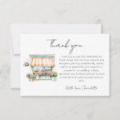 Bruiloftsfeest met watercolor bloemen bedankkaart (Voorkant)