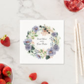 Bruiloftsfeest met waterverf bloemenkrans servet (Insitu)