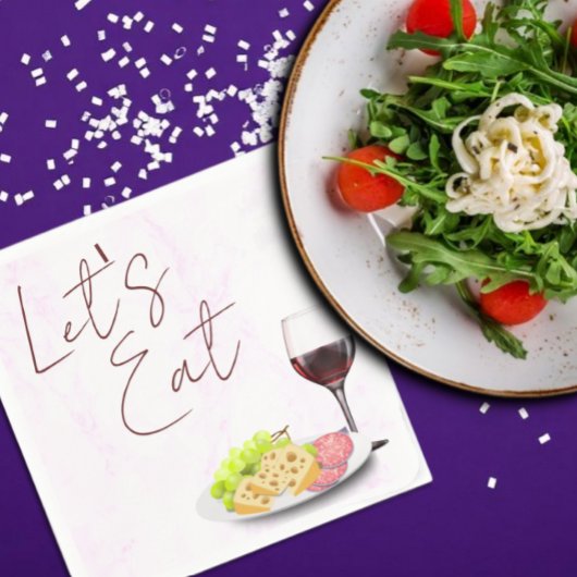 Bruiloftsfeest met wijn en charcuterie servet