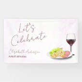 Bruiloftsfeest met wijn en charcuterie spandoek (Horizontaal)