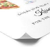 Bruiloftsfeest met wijn en pizza Hoeveel kusjes Poster (Hoek)