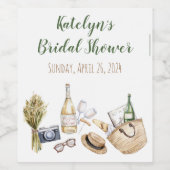 Bruiloftsfeest met wijnmakerijthema wijn etiket (Enkel label)