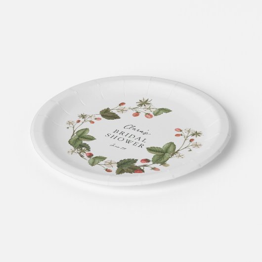 Bruiloftsfeest met Wilde Aardbeien Papieren Bordje (Gekanteld)