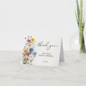 Bruiloftsfeest met wilde bloemen bedankkaart (Voorkant)