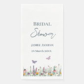 Bruiloftsfeest met wilde bloemen en vlinders servet (Voorkant)