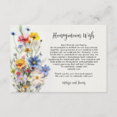 Bruiloftsfeest met wilde bloemen informatiekaartje (Voorkant)