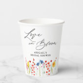 Bruiloftsfeest met wilde bloemen papieren bekers (Voorkant)