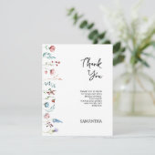 Bruiloftsfeest met wilde tuinbloemen bedankkaart (Staand voorkant)