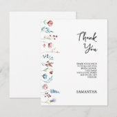 Bruiloftsfeest met wilde tuinbloemen bedankkaart (Voorkant / Achterkant)