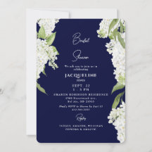 Bruiloftsfeest met witte hortensia's in marineblau