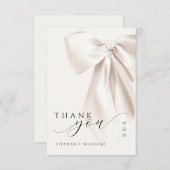 Bruiloftsfeest met witte strik bedankkaart (Voorkant / Achterkant)