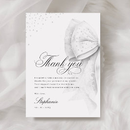 Bruiloftsfeest met Witte Strik Bedankkaart