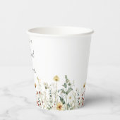 Bruiloftsfeest met zomerse wilde bloemen papieren bekers (Achterkant)