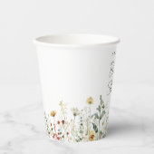 Bruiloftsfeest met zomerse wilde bloemen papieren bekers (Voorkant)