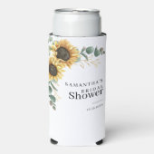 Bruiloftsfeest met zonnebloemen en groen seltzer blikjeskoeler (Seltzer Voorkant)