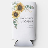 Bruiloftsfeest met zonnebloemen en groen seltzer blikjeskoeler (Voorkant)