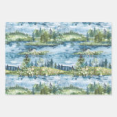 Bruiloftsfeest met zwanen en waterlelies op het me inpakpapier vel (Voorkant 3)