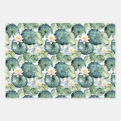 Bruiloftsfeest met zwanen en waterlelies op het me inpakpapier vel (Voorkant 2)