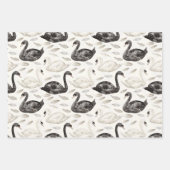 Bruiloftsfeest met zwanen en waterlelies op het me inpakpapier vel (Voorkant)