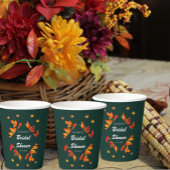 Bruiloftsfeest Modern Rustieke Herfstbladeren Papieren Bekers