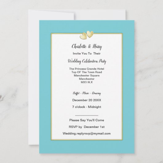 Bruiloftsfeest na de bruiloft in Cyprus Kaart (Achterkant)