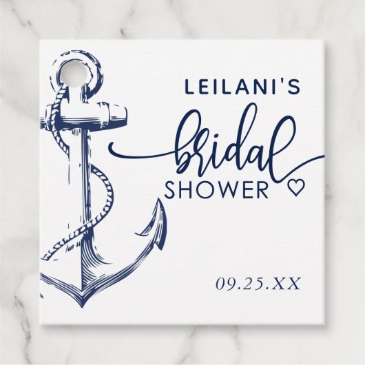 Bruiloftsfeest Nautical Anker Bedankjes Labels (Voorkant)