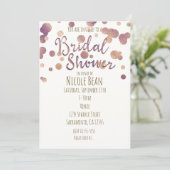 Bruiloftsfeest Nep Rose Goud Bronzen Uitnodigingen (Staand voorkant)