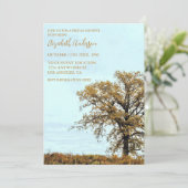 Bruiloftsfeest onder de herfstige eikenboom kaart (Staand voorkant)