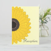 Bruiloftsfeest Ontvangst Gele Zonnekruid Kaart (Staand voorkant)