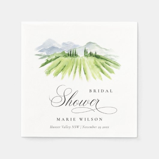 Bruiloftsfeest op de wijngaard van de rustieke wij servet (Voorkant)