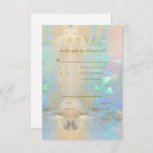 Bruiloftsfeest Opal Edelsteen RSVP Kaart (Voorkant / Achterkant)