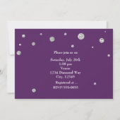 BRUILOFTSFEEST Paars & Zilver Glitter Modern Kaart (Achterkant)