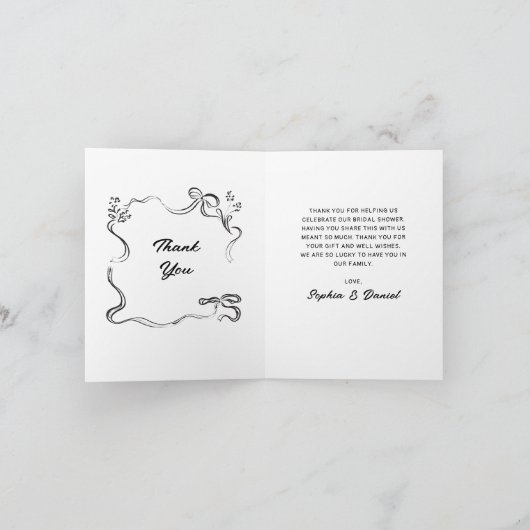 Bruiloftsfeest "Parels & Prosecco" Dankkaartjes Bedankkaart (Binnen)