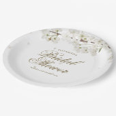 Bruiloftsfeest Pretty White Blossom Papieren Bordje (Gekanteld)