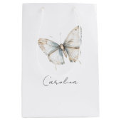Bruiloftsfeest Pretty White Butterfly Medium Cadeauzakje (Voorkant)