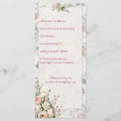 Bruiloftsfeest Programma Kaart | Romantische Blush (Achterkant)