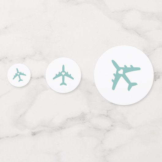 Bruiloftsfeest Reis Thema Vliegtuig Confetti (Achterkanten)