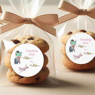 Bruiloftsfeest Reis van juffrouw naar mevrouw Ronde Sticker