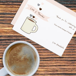 Bruiloftsfeest rond koffie bedankkaart