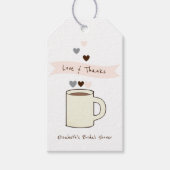 Bruiloftsfeest rond koffie cadeaulabel (Voorkant)