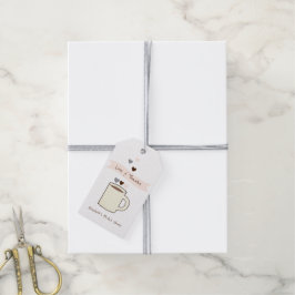 Bruiloftsfeest rond koffie cadeaulabel