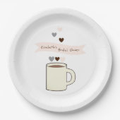 Bruiloftsfeest rond koffie papieren bordje (Voorkant)