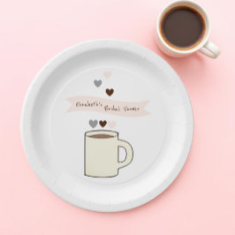 Bruiloftsfeest rond koffie papieren bordje