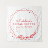 Bruiloftsfeest Rood Geometrisch Wandkleed (Voorkant)