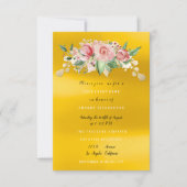 Bruiloftsfeest roze geschilderde bloem waterverf kaart (Voorkant)