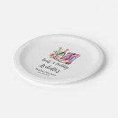 Bruiloftsfeest Roze met Laarzen en Bruisend Papieren Bordje (Gekanteld)