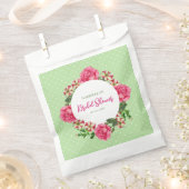 Bruiloftsfeest Roze Roos Rode Petunia Stippen Bedankzakje (Geknipt)