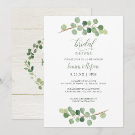 Bruiloftsfeest - Rustieke Eucalyptusgroen Kaart